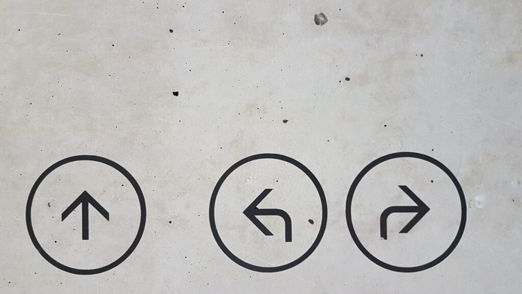 Arrows pointing in 3 different directions