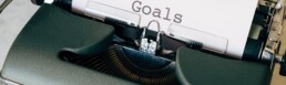 The word Goals typewritten on a sheet of paper