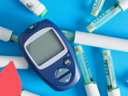 glucometer and syringes